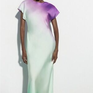 Zara Purple and Green Dress